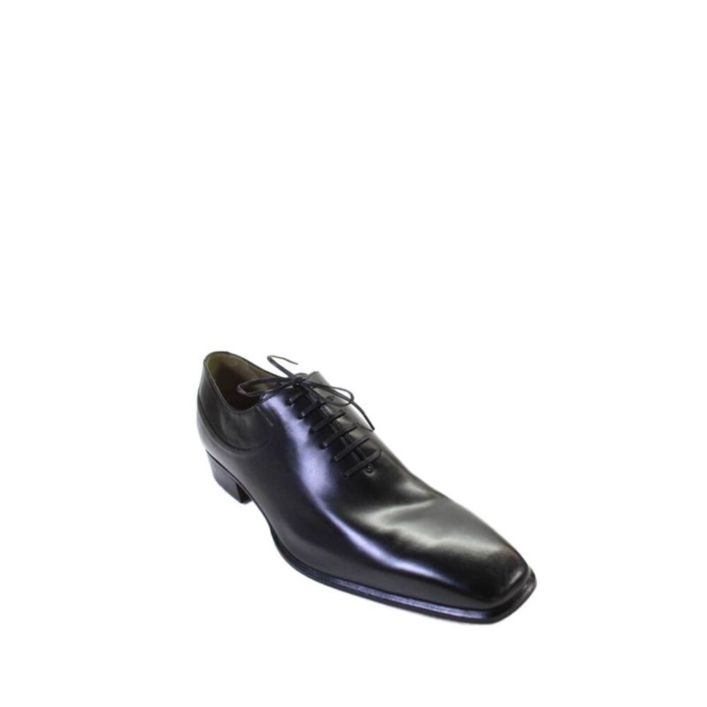 Tardini Mens Leather Slip On Whole Lace Up Oxfords Black Size 8